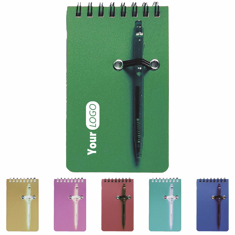 Paper Compact Spiral Notebook With Pen