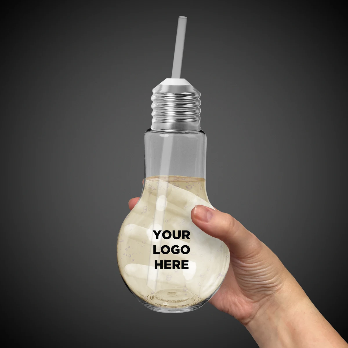 16oz Light Bulb Cup with Straw 1