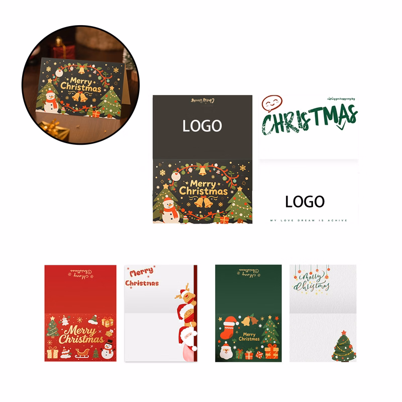 MOQ:500pcs Folded Greeting Cards