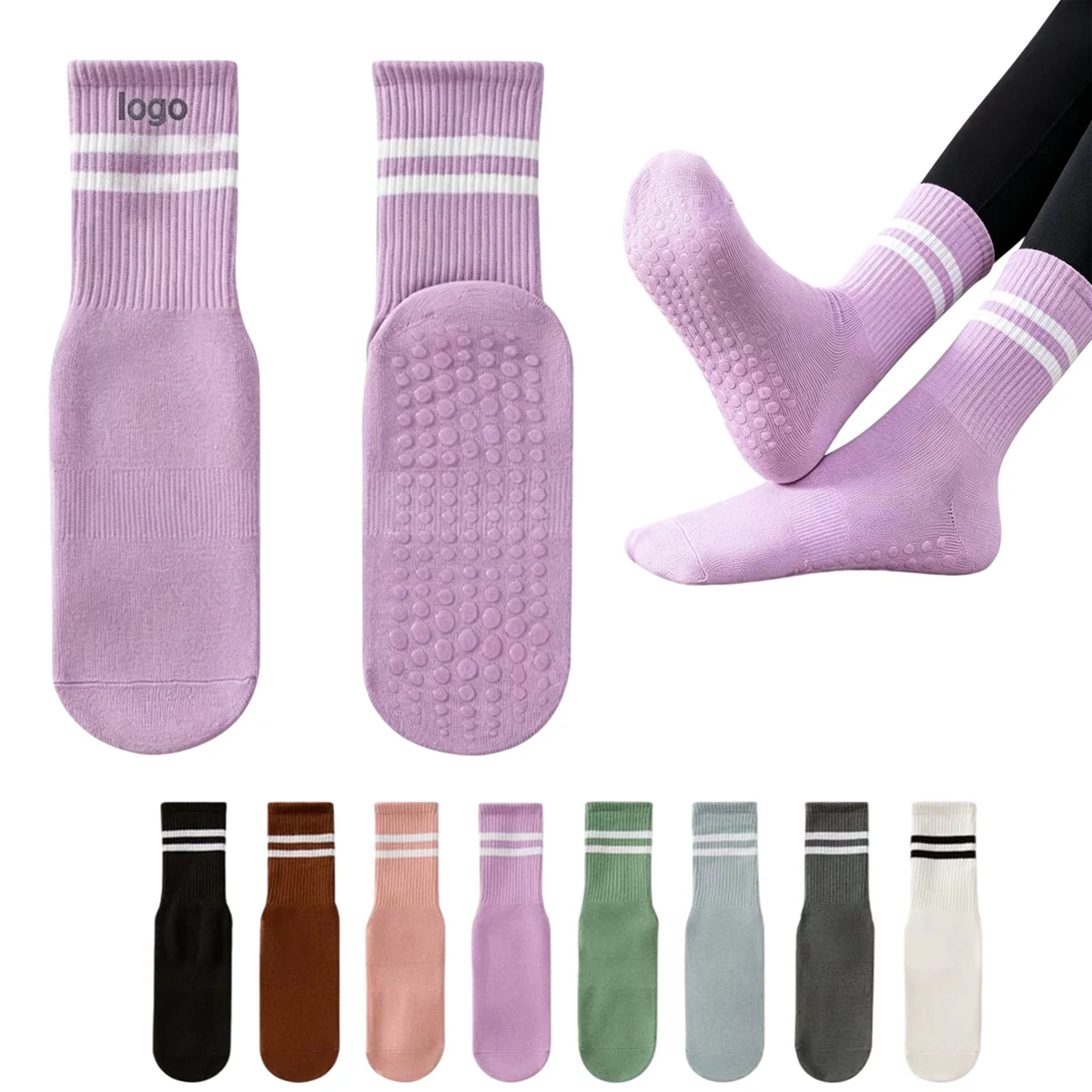 Mid Calf Grip Yoga Socks 1