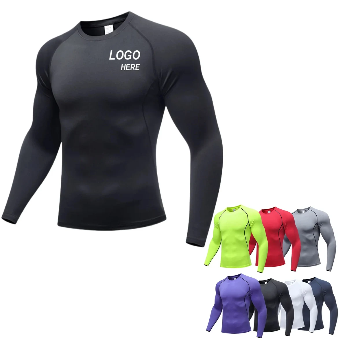 Men's Long Sleeve Compression Gym Workout Tees 1