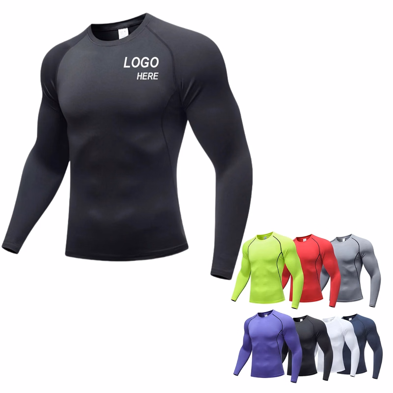 Men's Long Sleeve Compression Gym Workout Tees