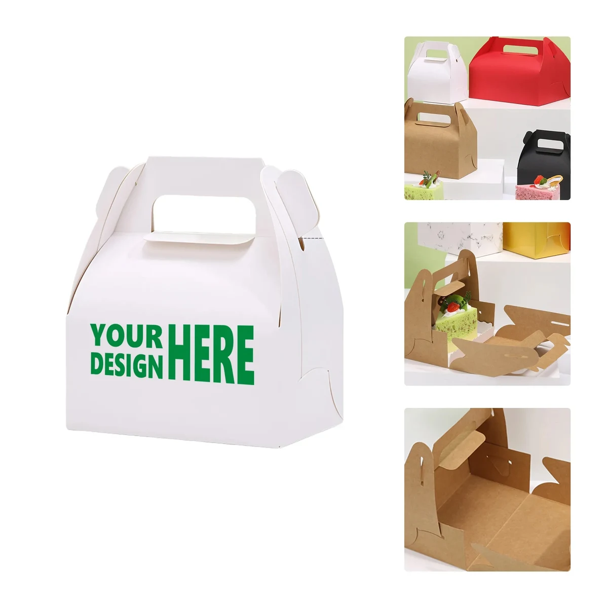 Portable Kraft Paper Bakery Boxes for Pastry and Sweets 1