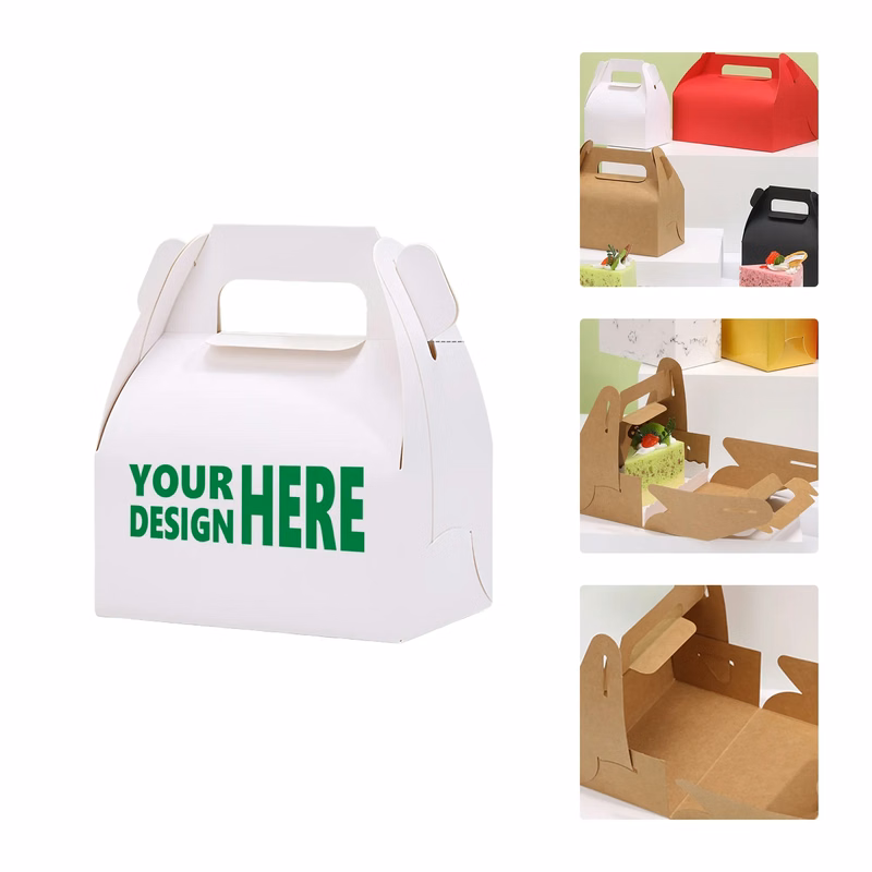 Portable Kraft Paper Bakery Boxes for Pastry and Sweets