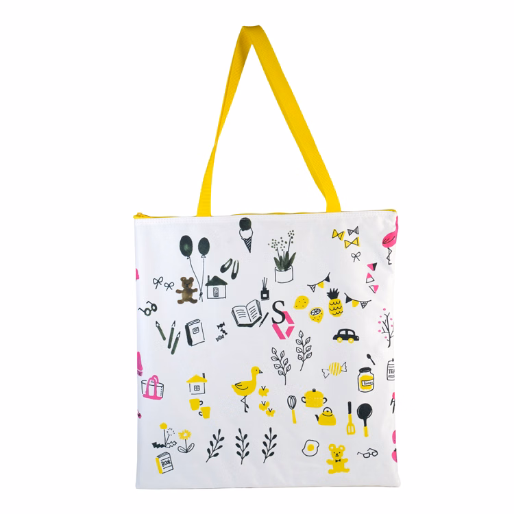 Large Flat PolyPro Handled Zippered Tote (18.5"H x 18.5"W)