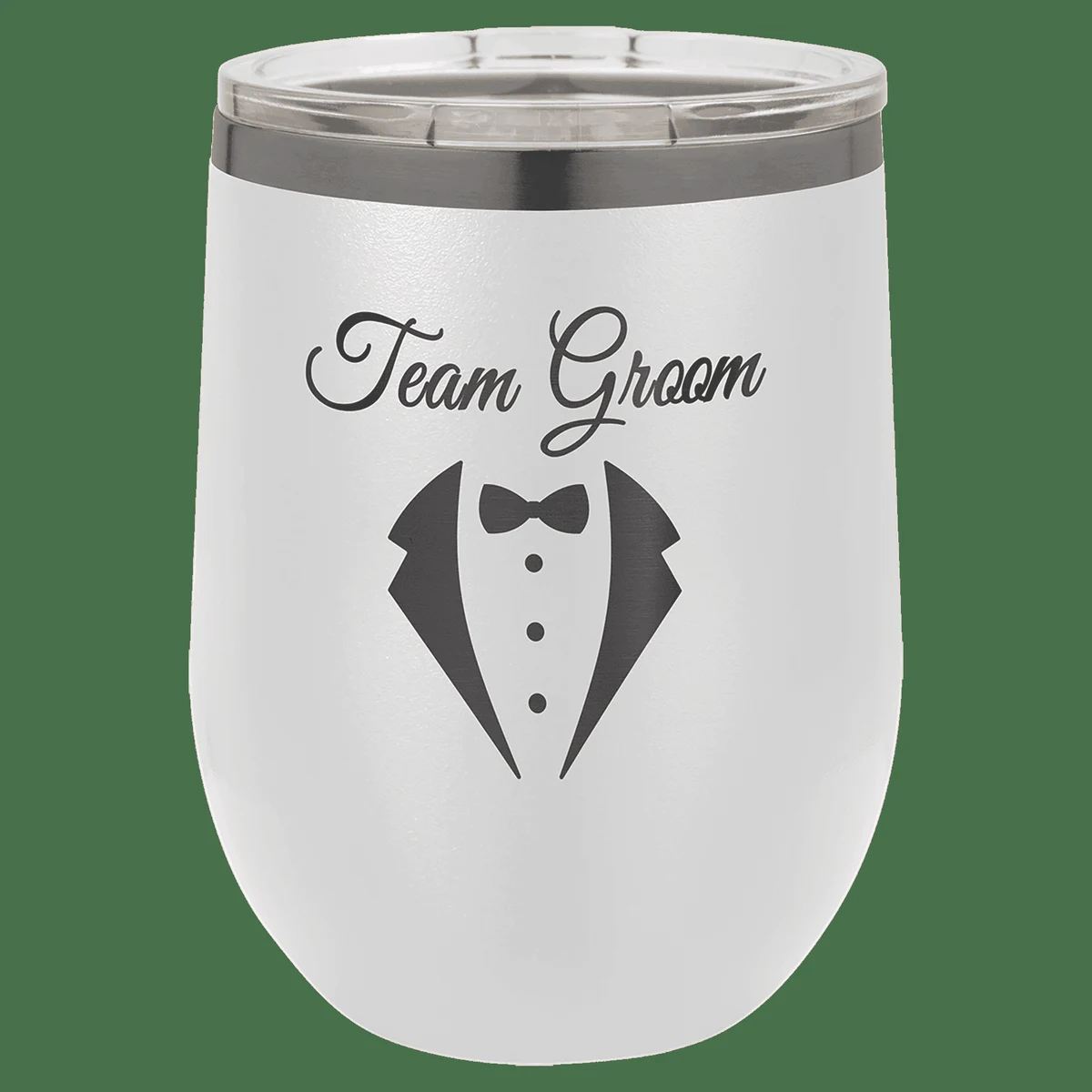 Polar Camel 12 oz. White/Ghost Black ION-Plated Stemless Wine Tumbler withLid 1