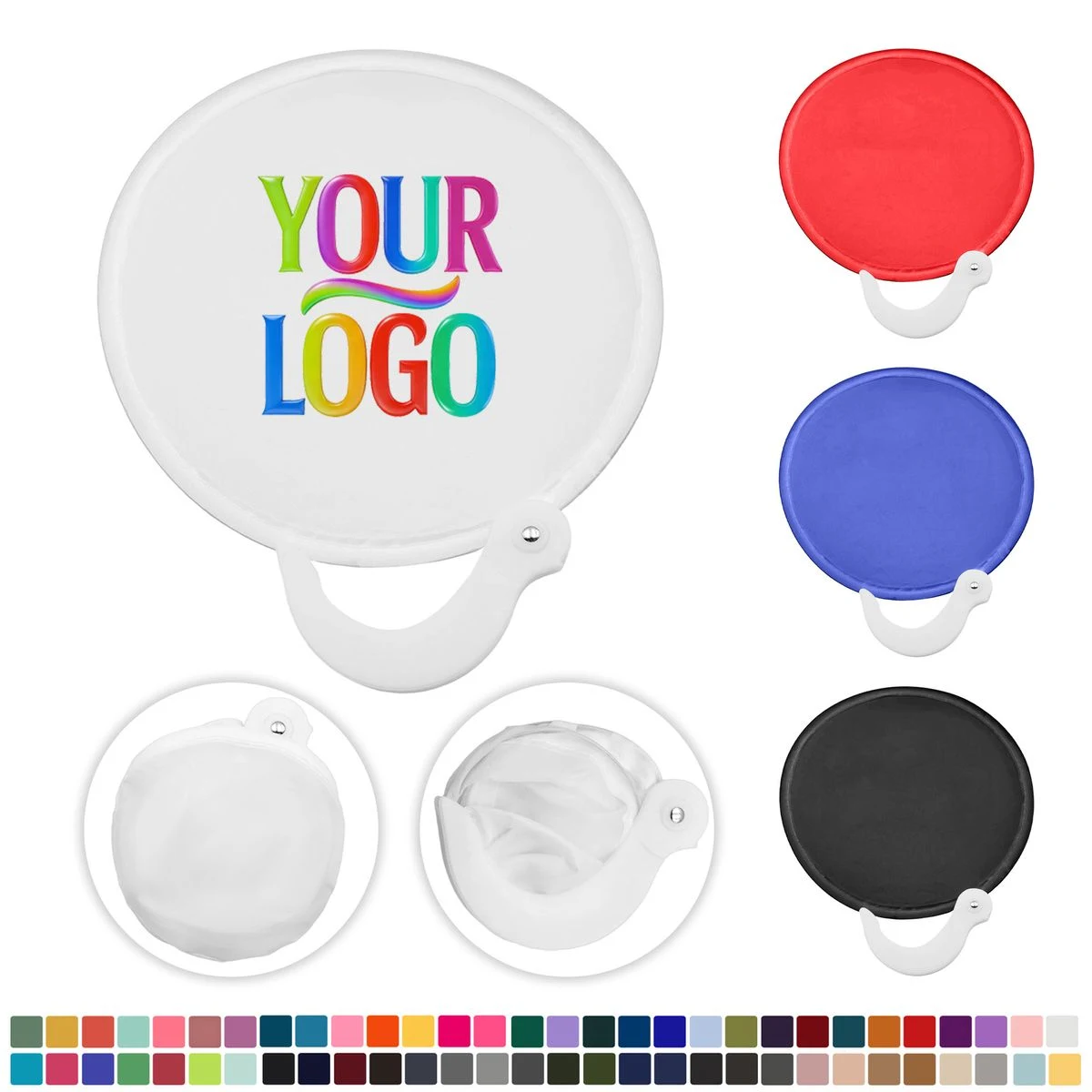 Foldable Round Polyester Hand Fan 1