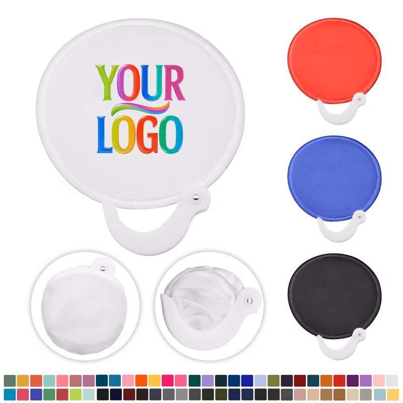 Foldable Round Polyester Hand Fan