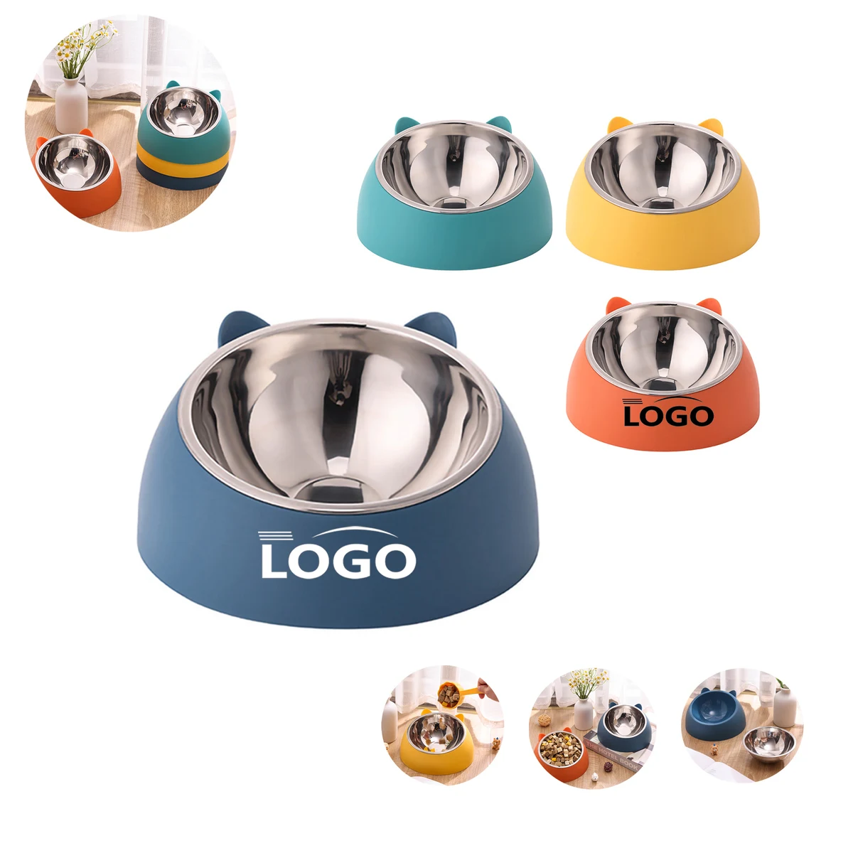 Pet Food Scoop Neck Protection Cat Dog Bowls 1