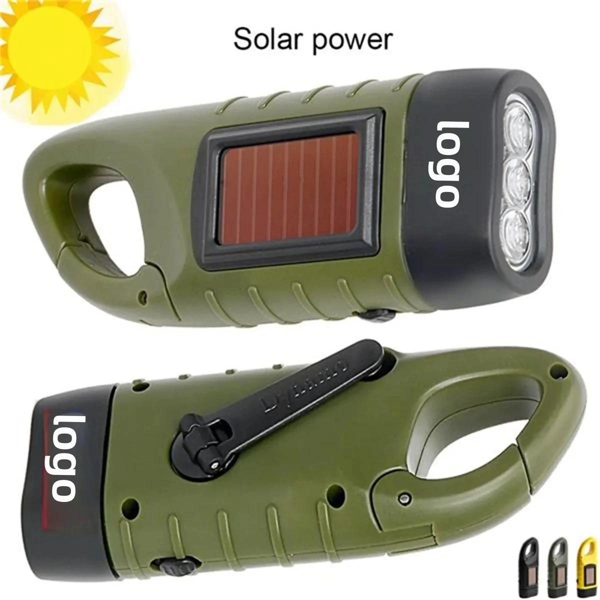 Rechargeable Flashlight with Solar Power 1