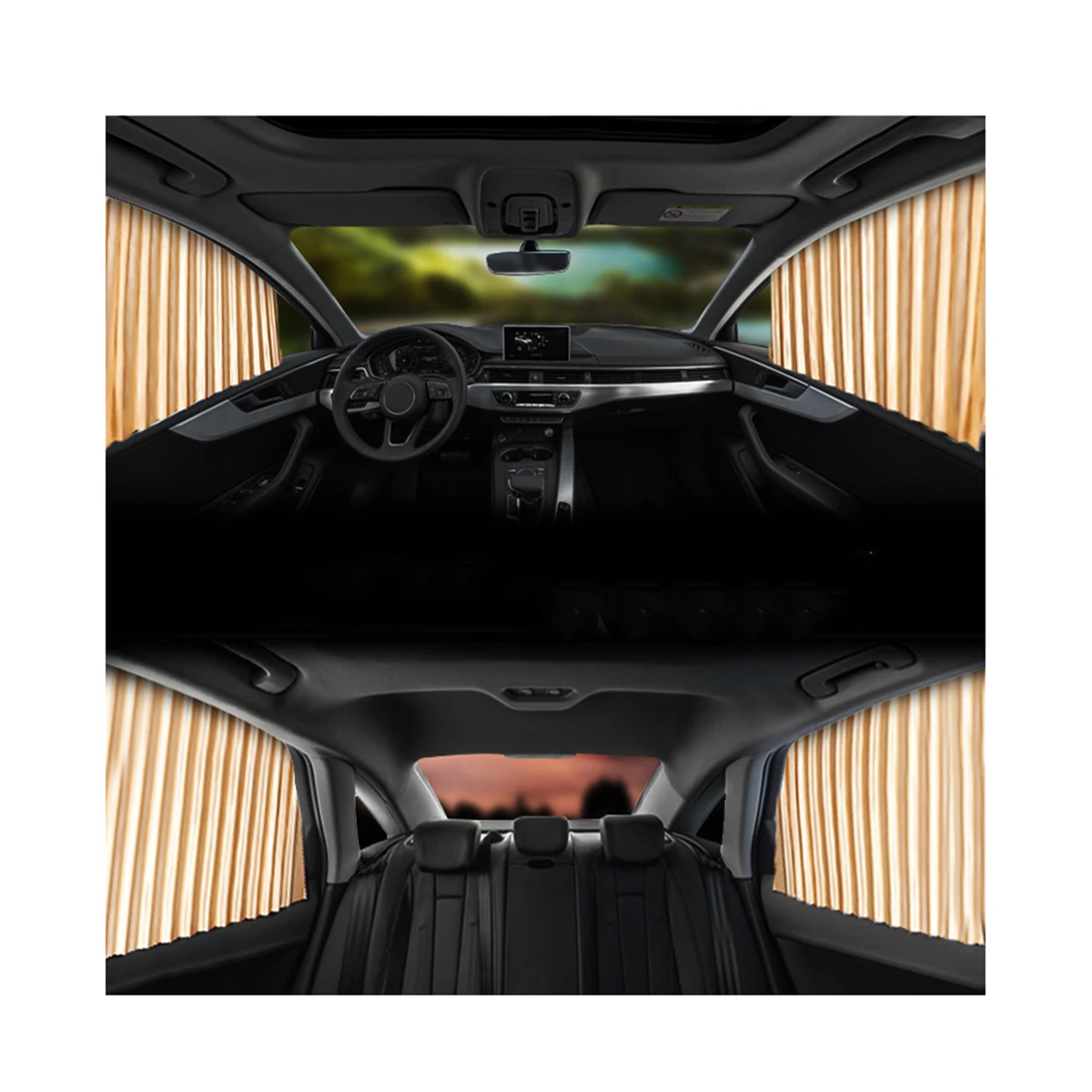 MOQ50 Car Sunshade Curtain For Sun Protection 1