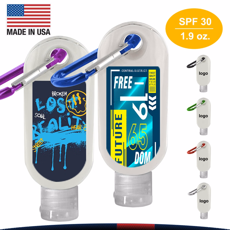 1.9 oz. Seth Clear Bottle SPF 30 Sunscreen with Carabiner