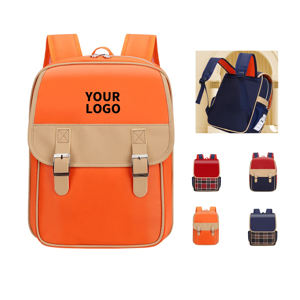 Nylon Water Resistant Child School Backpack 13.4" Height 1