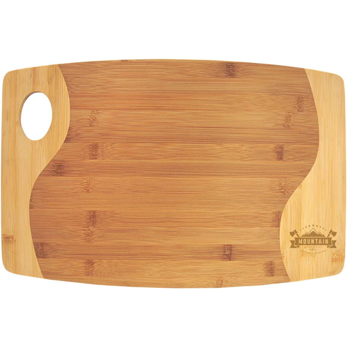 11 3/4" x 17 3/4" Bamboo Two Tone Cutting Board with Handle 1