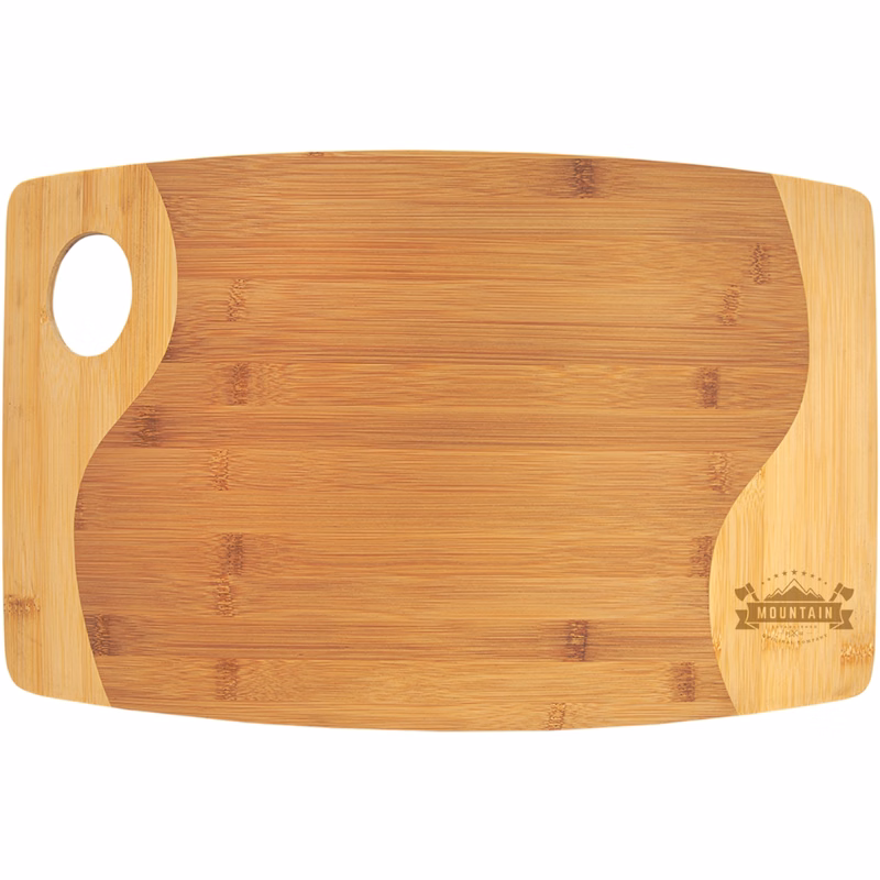 11 3/4" x 17 3/4" Bamboo Two Tone Cutting Board with Handle