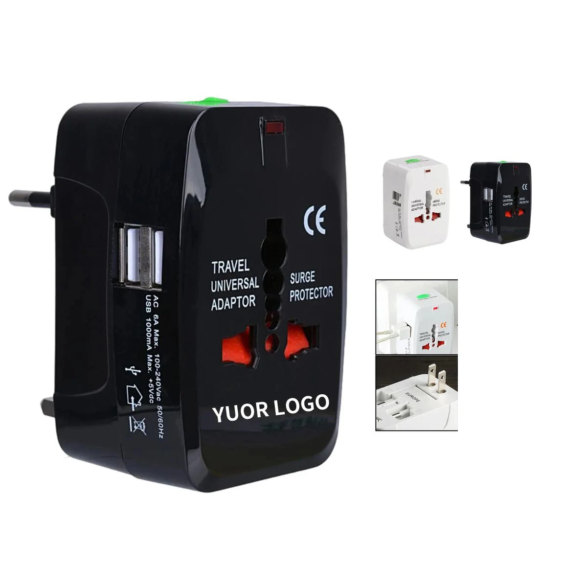 ABS Travel Adapter with Multiple Outlet Options 1