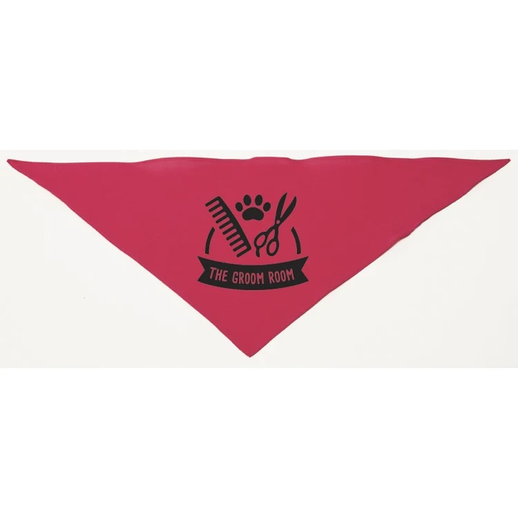 Personalized Small Hot Pink Triangle Pet Bandana 1