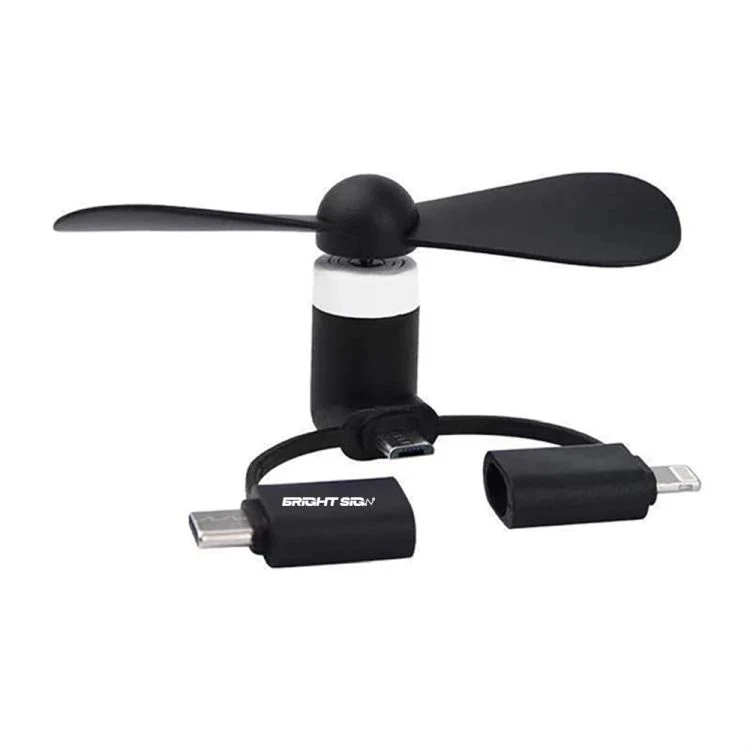 3-in-1 Mini Smartphone Fan Lightning, USB-C, Micro USB Compatible 1