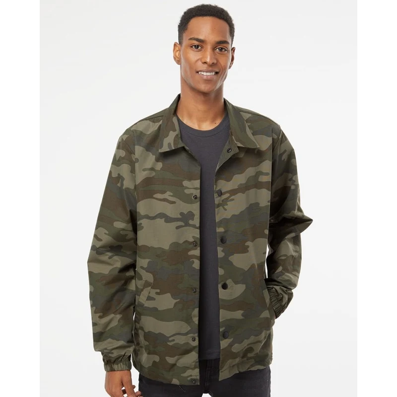 Independent Trading Co. Men's Water-Resistant Windbreaker Coach's Jacket - EXP99CNB 1