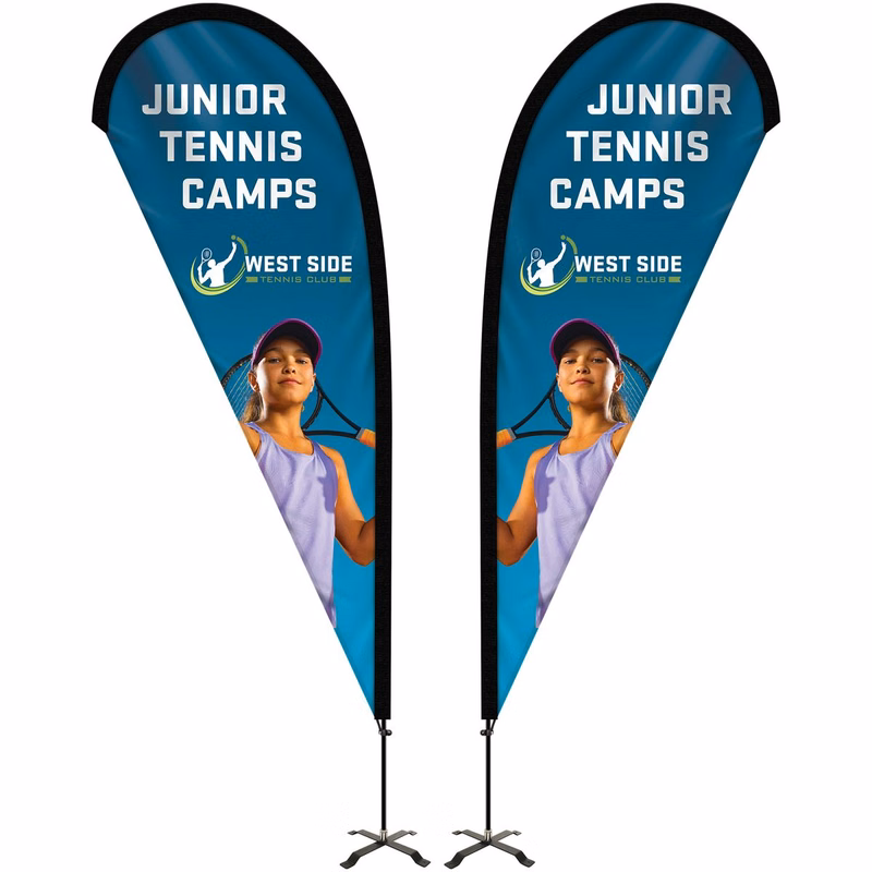 8' Portable Double Sided Teardrop Kit with Cross Base