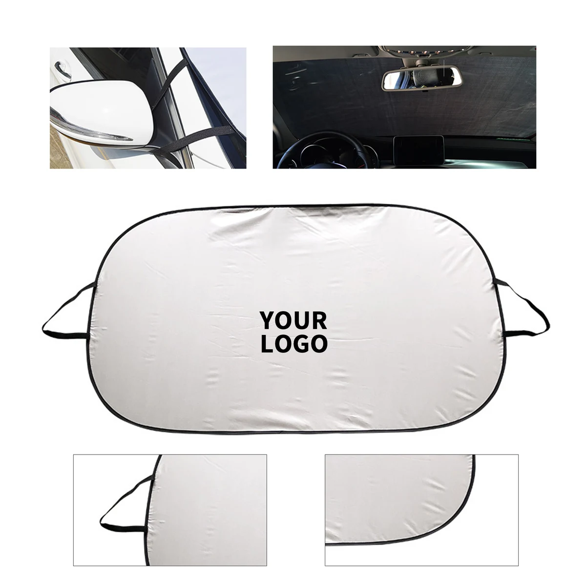 Collapsible Nylon Car Sun Shade 55.2" By 31.5" 1