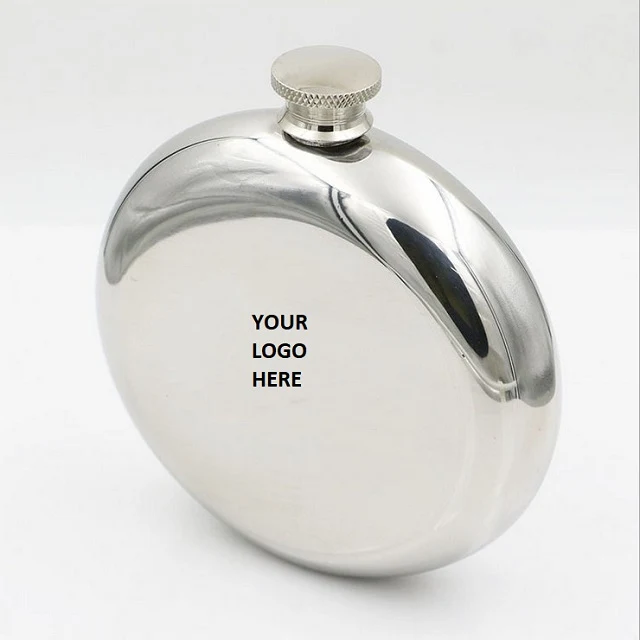 Portable Stainless Steel Round Hip Flask 5 oz 1