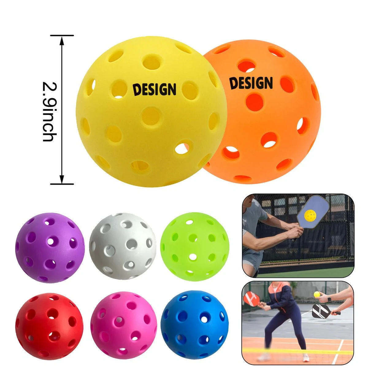 Durable Pe Pickleballs For Outdoor Training Games 1