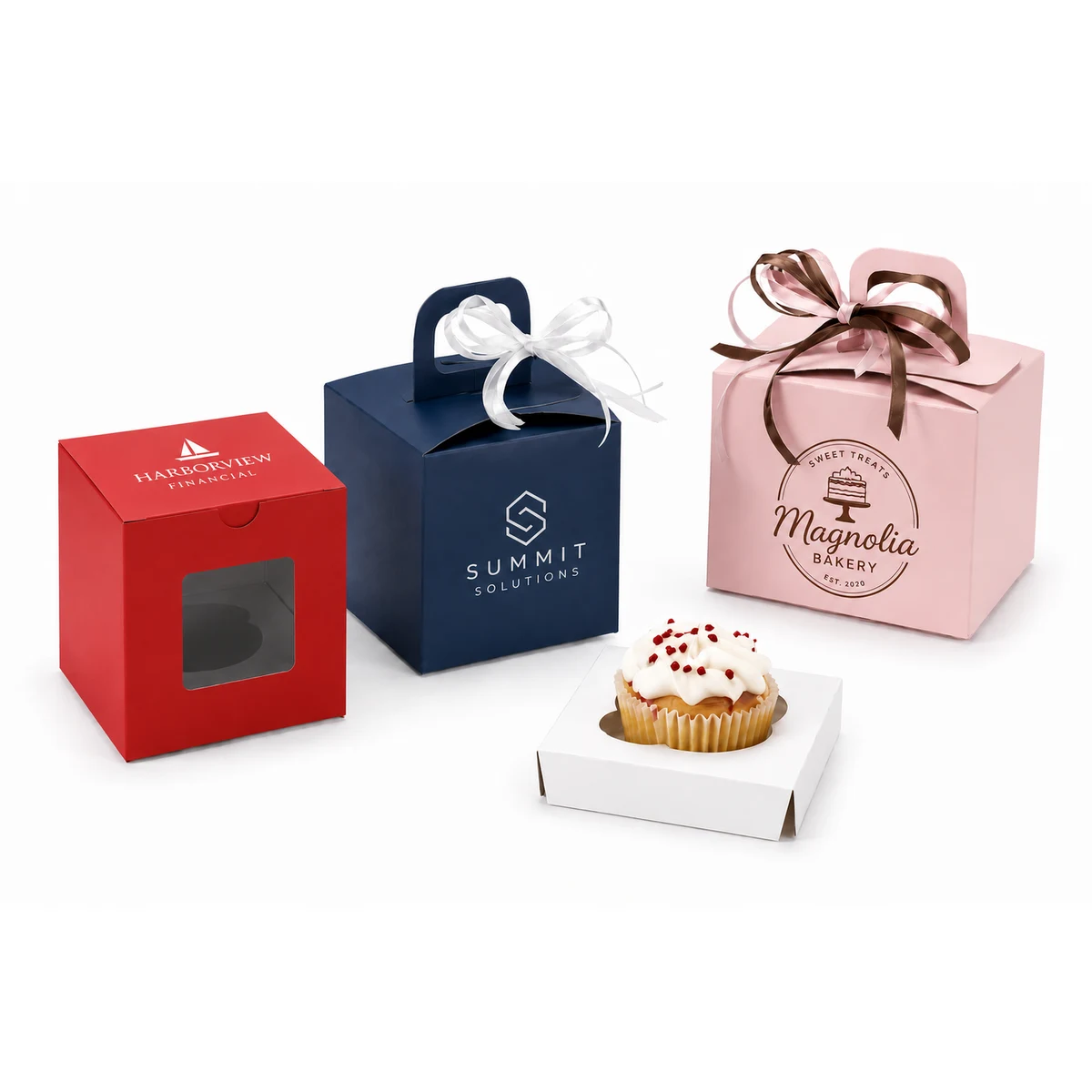 Colored Cupcake Boxes (4"x 4"x 4") 1
