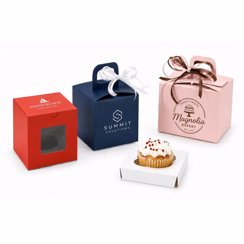 Colored Cupcake Boxes (4"x 4"x 4")