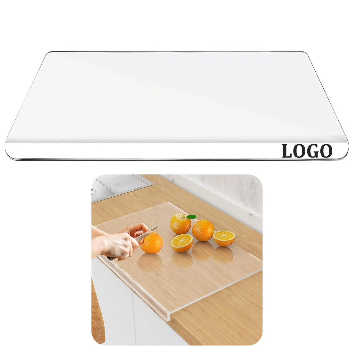 Acrylic Cutting Board with Counter Lip 1
