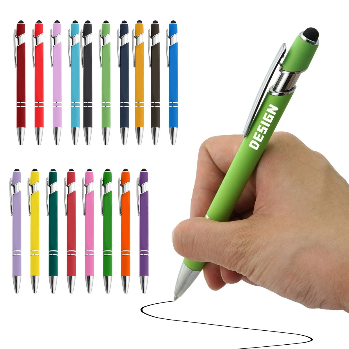 Aluminum Rubberized Stylus Ballpoint Pen 1