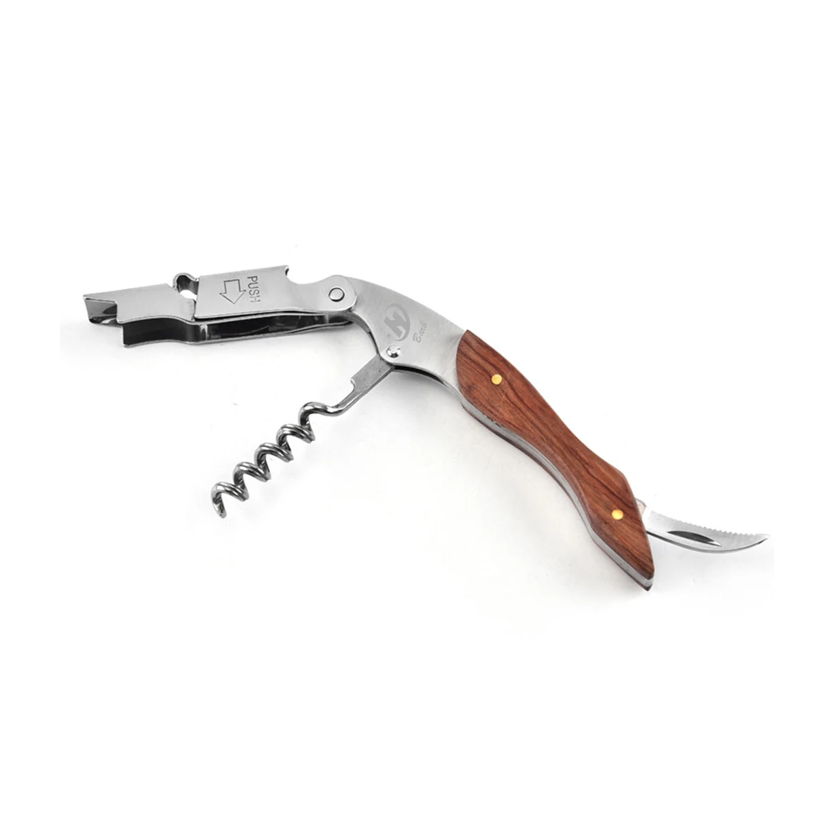 3-in-1 Woodern Stainless Steel Wine Bottle Opener 1