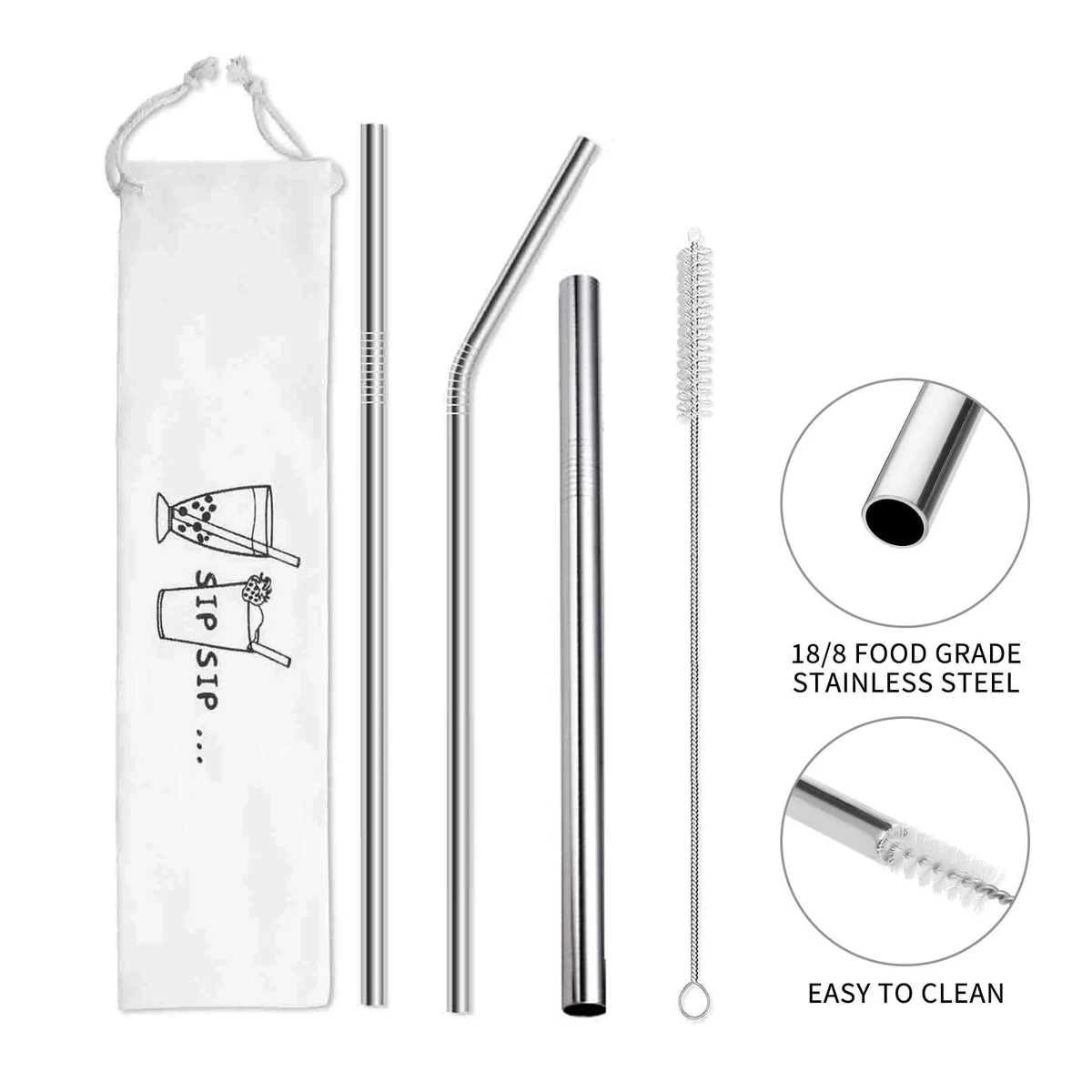 Portable Reusable Traveling Straws 1