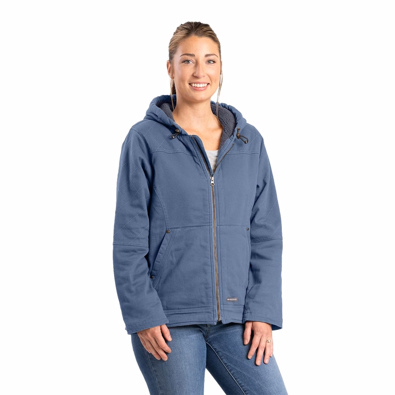 Women's Sherpa-Lined Twill Hooded Jacket - WHJ48