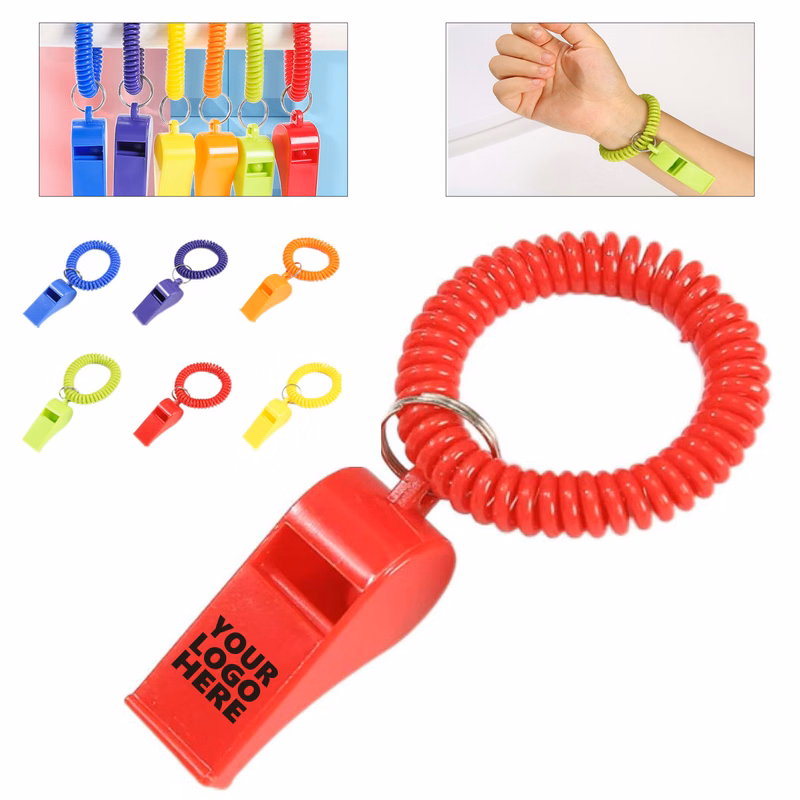 Children's Coil Bracelet with Plastic Whistle