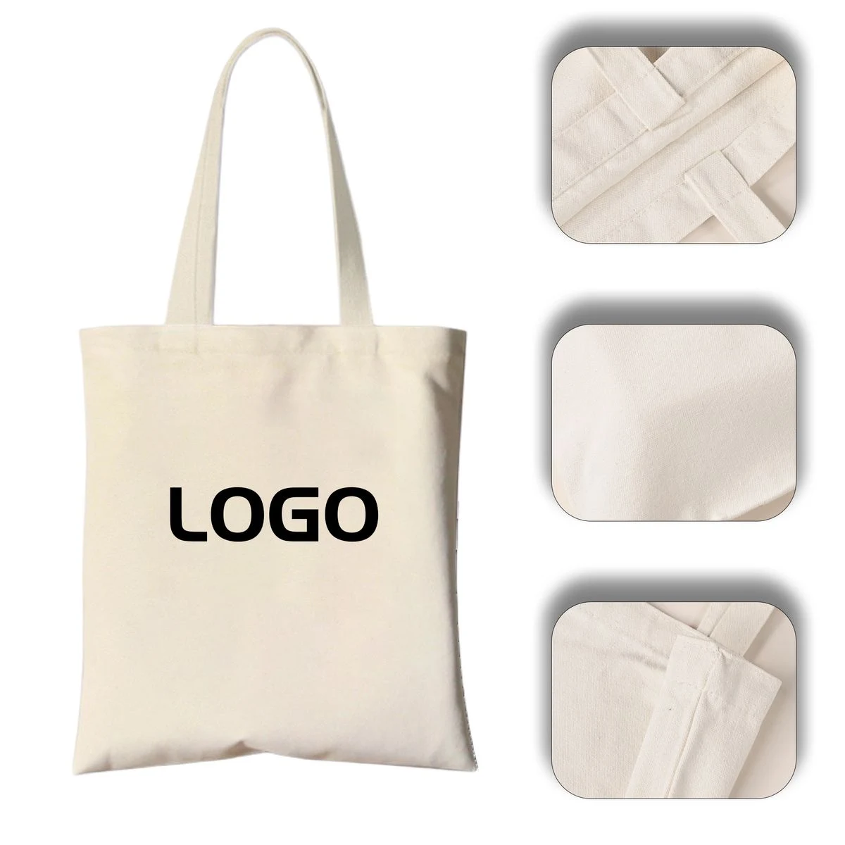 Eco-Friendly Poly-Cotton Reusable Shopping Grocery Bag, custom tote bag with logo imprint 1