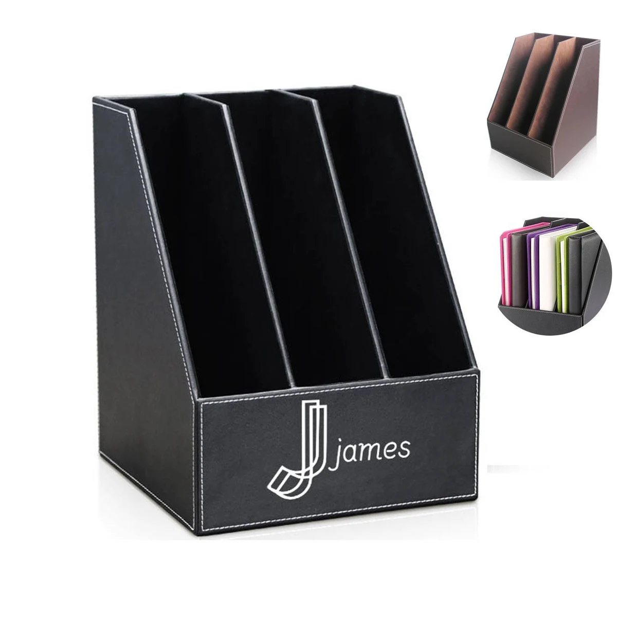 Business Office Supplies Leather Triple File Rack 1