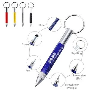 6 In 1 Metal Tool Pen With Key Ring 1