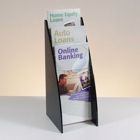 Countertop Brochure Hlder with Curved Sides, 3-Tier 3-Pocket
