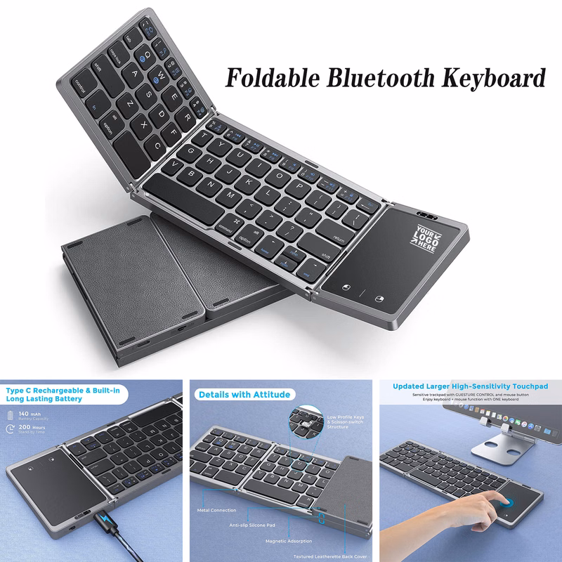 Windows iOS Android Foldable Bluetooth Keyboard
