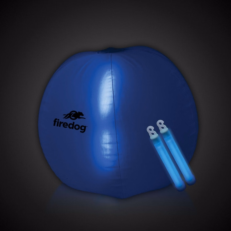 Translucent Blue 24" Inflatable Beach Ball with Glow Stick