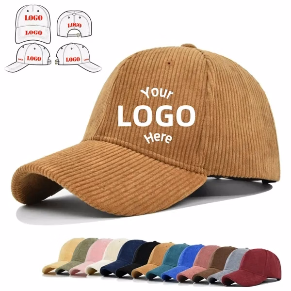 Personalized Corduroy Fabric Baseball Cap With Embroidery Logo