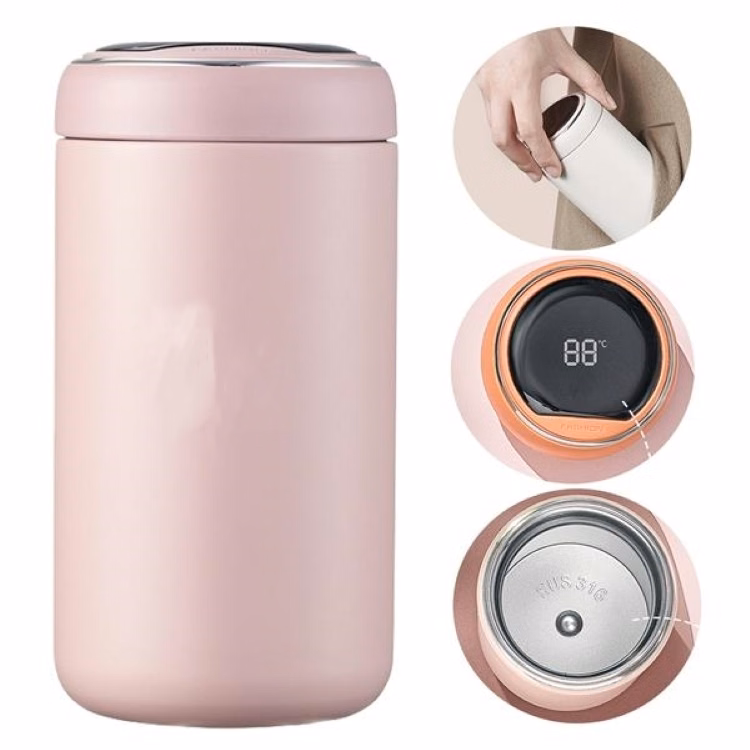 Smart Sports Water Bottle with LED Temperature Display 316 Stainless Medical Grade Steel