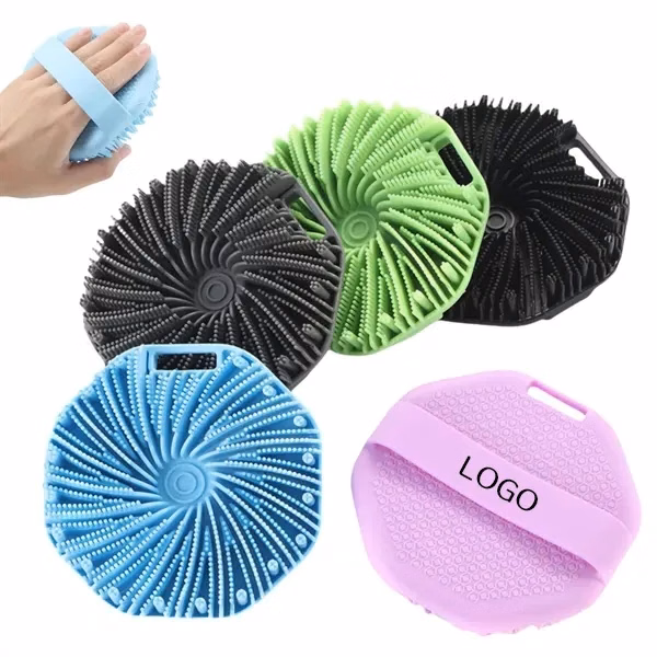 Polygonal Silicone Bath Brush with Soft Gentle Exfoliating
