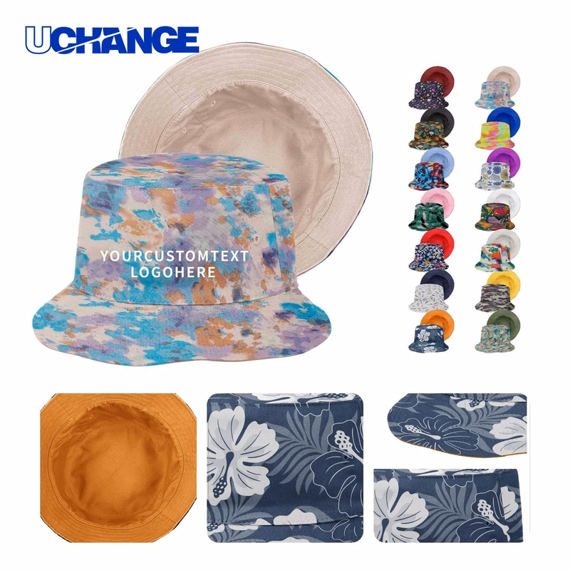 Breathable Cotton Camo Print Bucket Hat Headwear for Outdoor Use