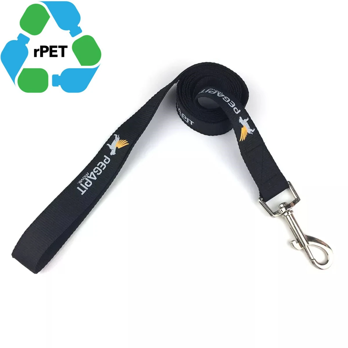 1"W x 72"L Durable Polyester rPET Eco-friendly Pet Leash w/ Metal Carabiner 1