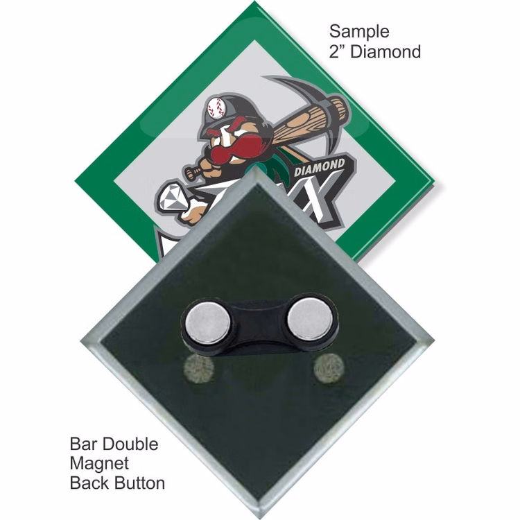 Bar Double Magnet 2 Inch Diamond Button
