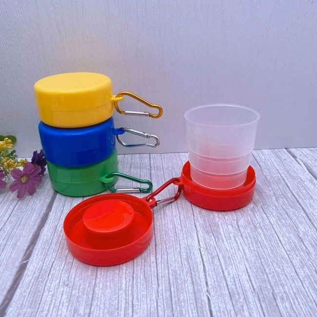 Translucent Plastic Collapsible Cup With Carabiner