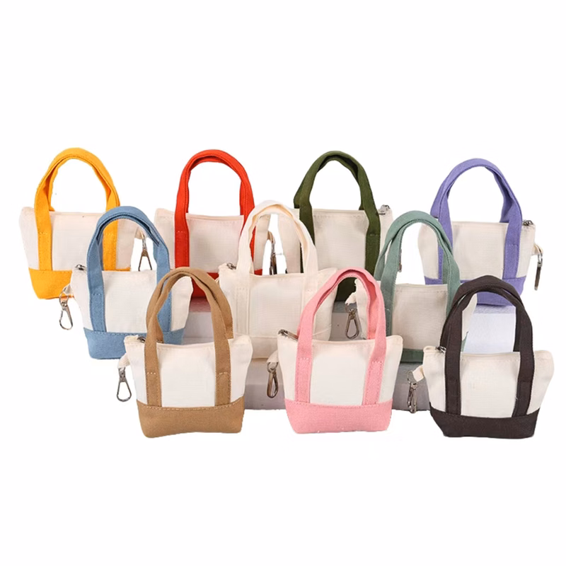 Mini Canvas Zipper Key Bag