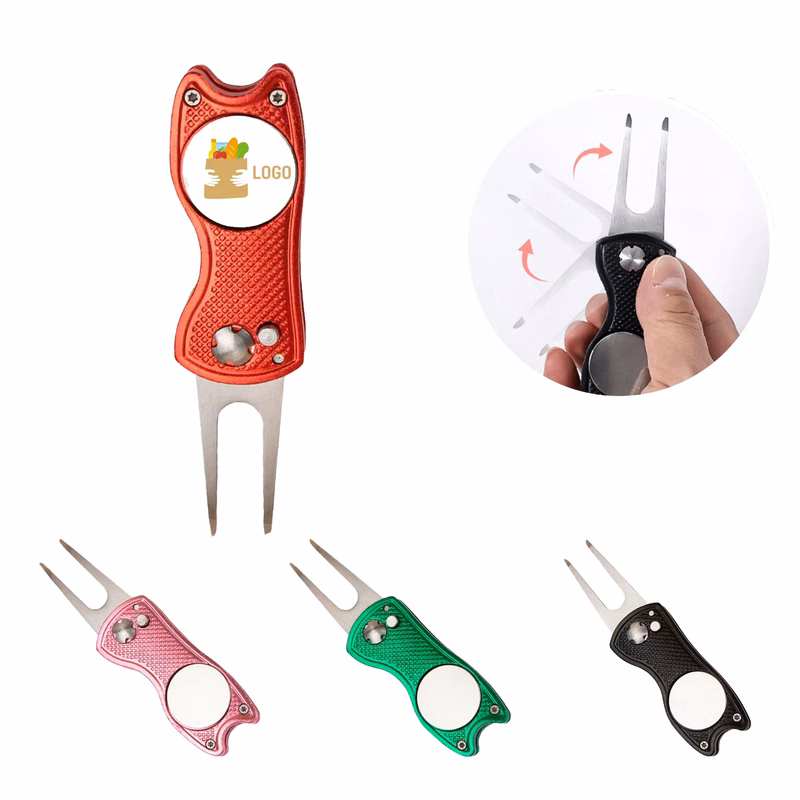 Premium Foldable Golf Divot Tool-Stainless Steel & Aluminum